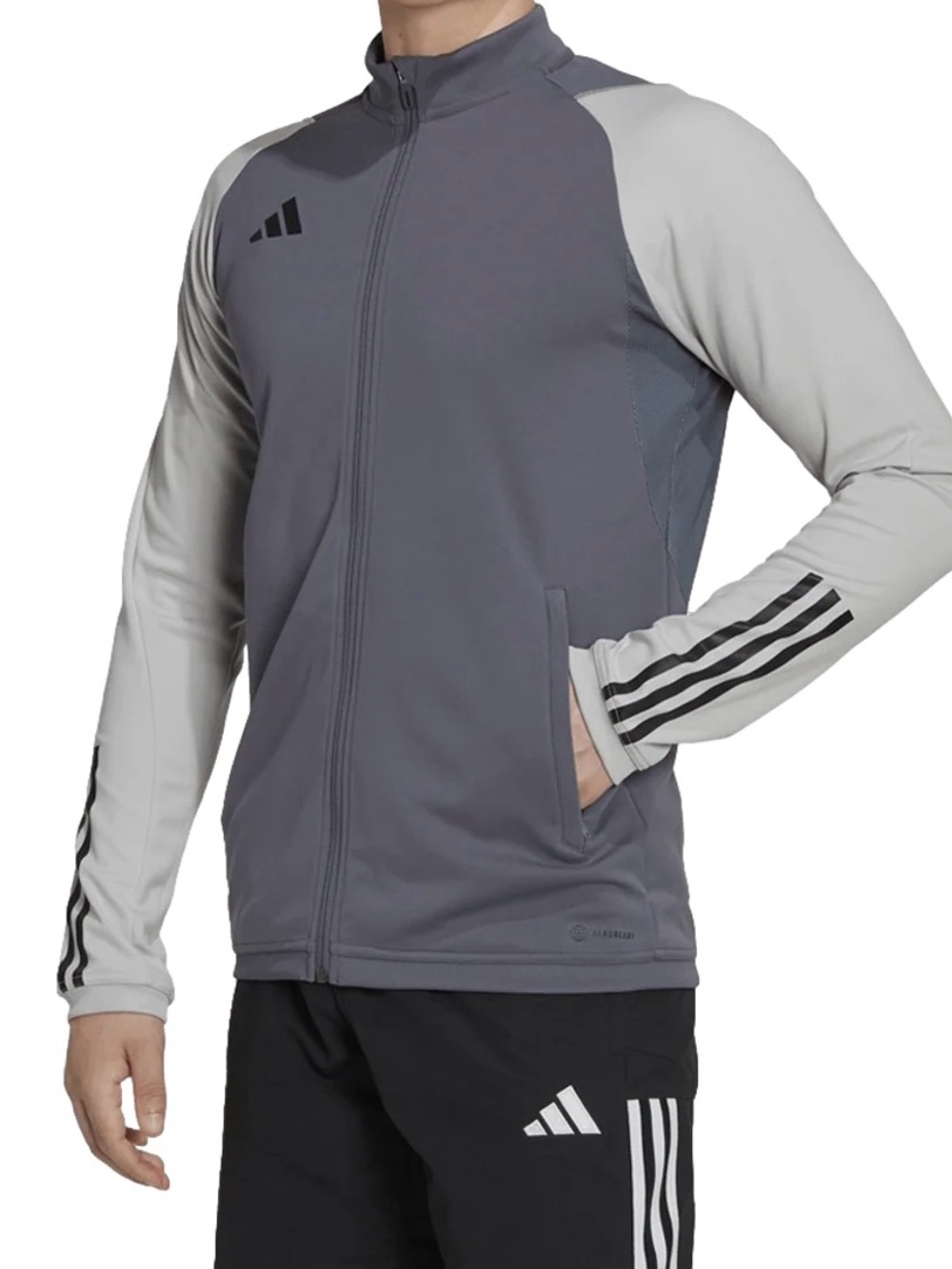 adidas Men's Gray and Light Gray Performance Track Jacket